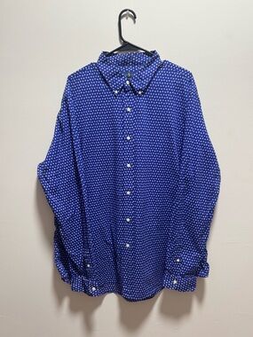 Ralph Lauren Royal Blue Diamond-Print Button Shirt